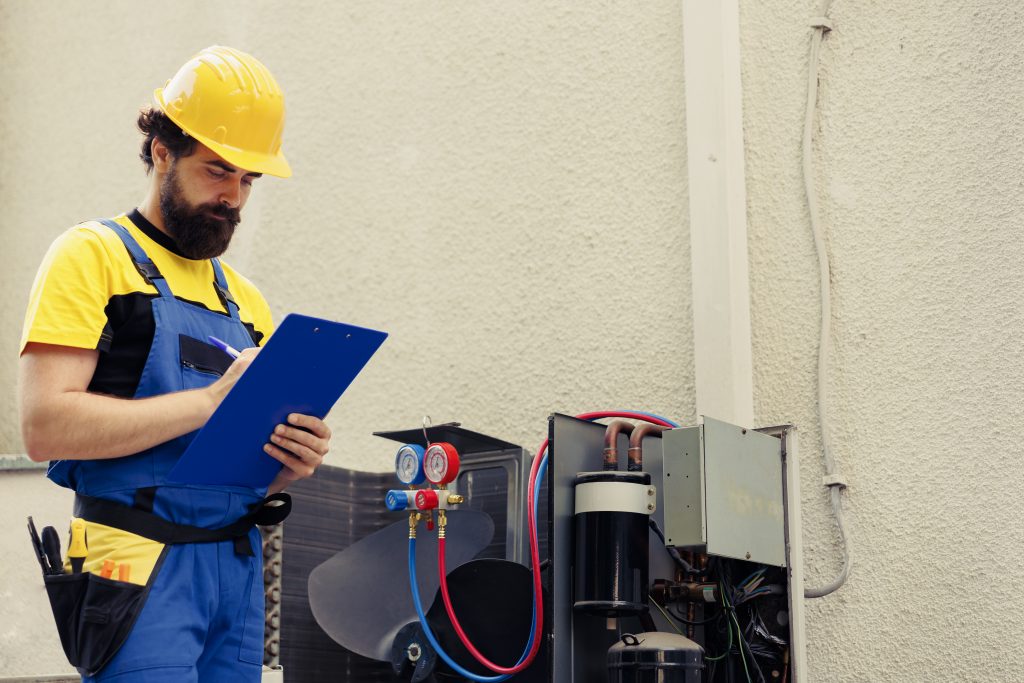 Tech performing Bradenton HVAC service